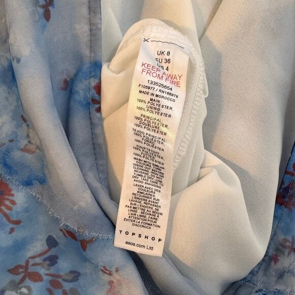 Topshop Floral Asymmetric Midi Skirt - Size 4 - Picture 8 of 8